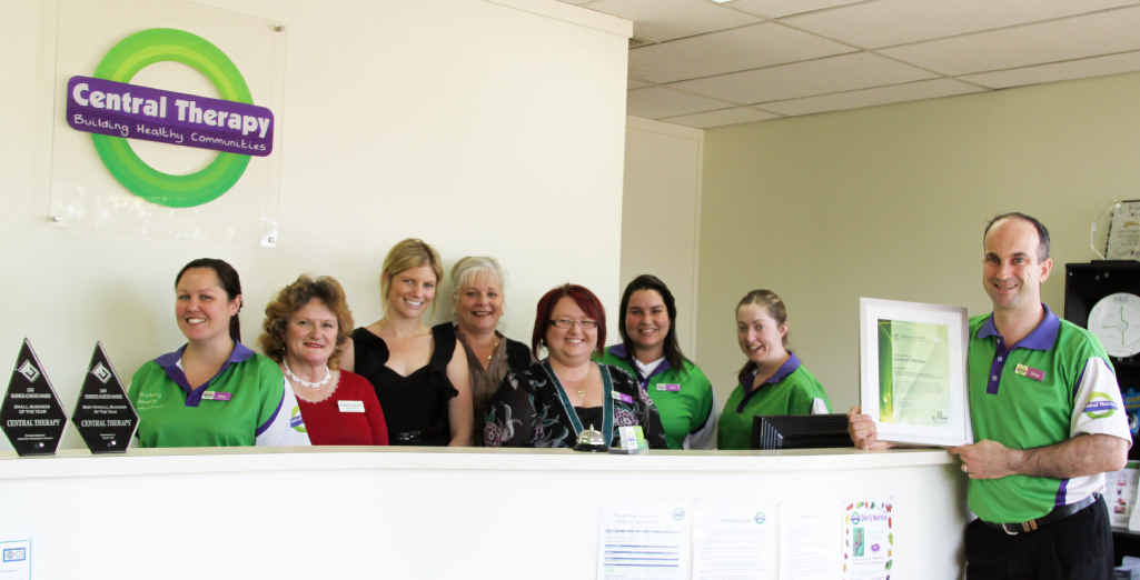 Doug Jones is impressed with his Central Therapy team in Emerald after the organisation was named a finalist in the health provider achievement award for rehabilitation and return to work. Doug Jones is impressed with his Central Therapy team in Emerald after the organisation was named a finalist in the health provider achievement award for rehabilitation and return to work.